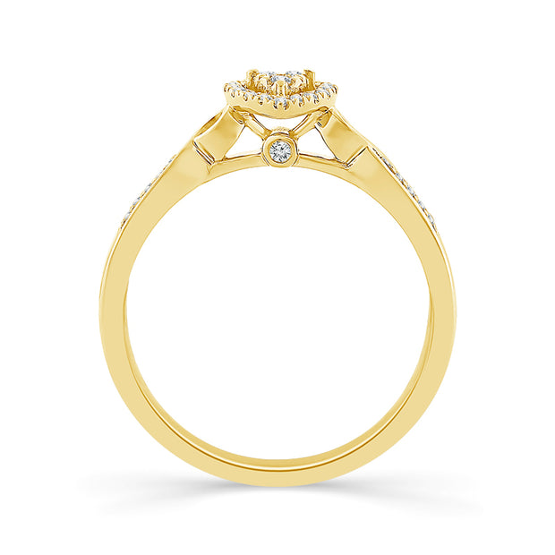 10k Yellow Gold Diamond 0.10 ctw promise Ring