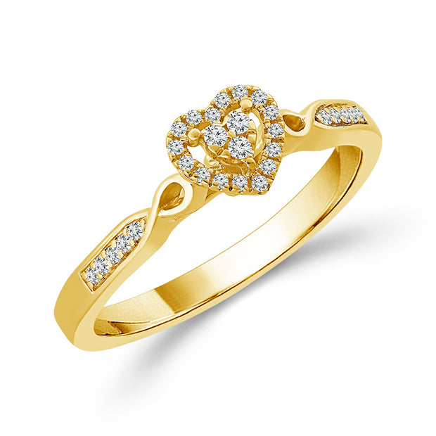 10k Yellow Gold Diamond 0.10 ctw promise Ring