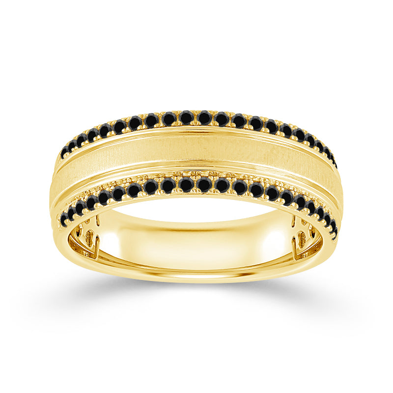 10K Yellow Gold Round Diamond Men's Fashion Ring – 0.33 CTW - product