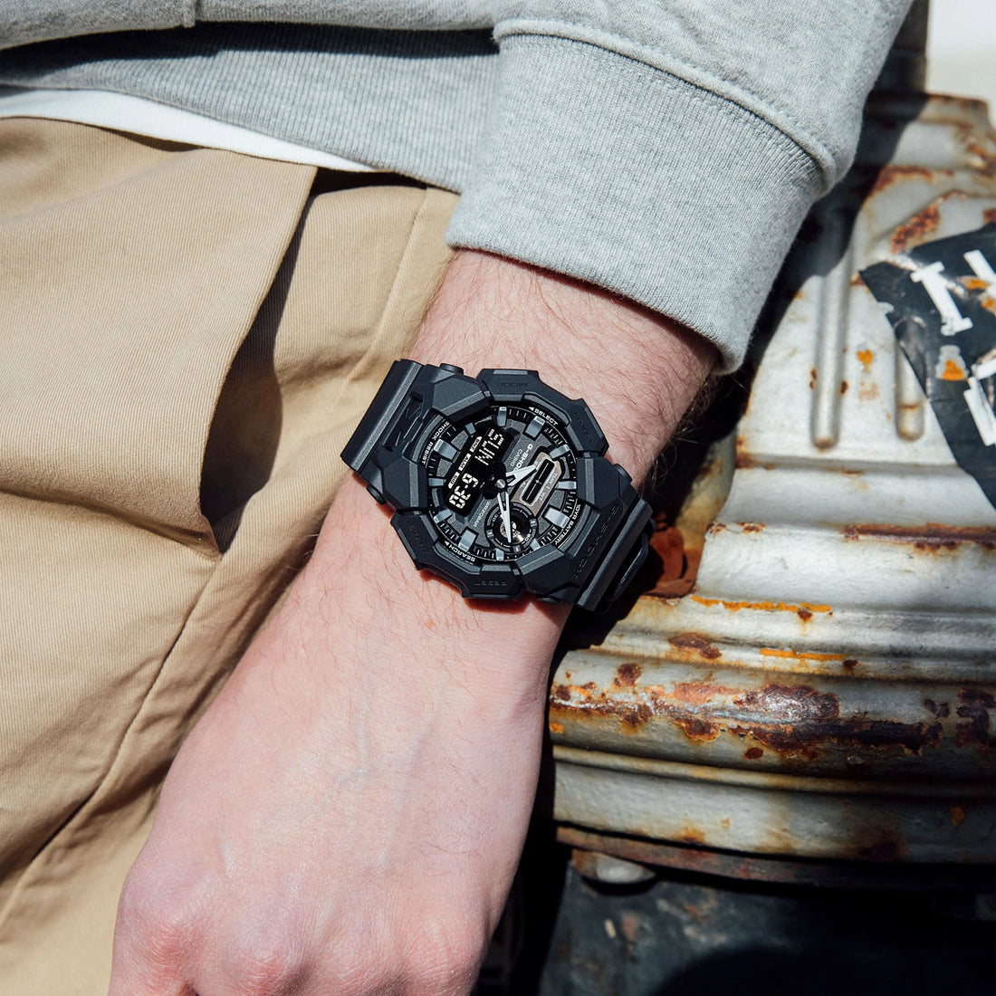 G-SHOCK GA-010-1A1 Black and Gray Analog-Digital Watch