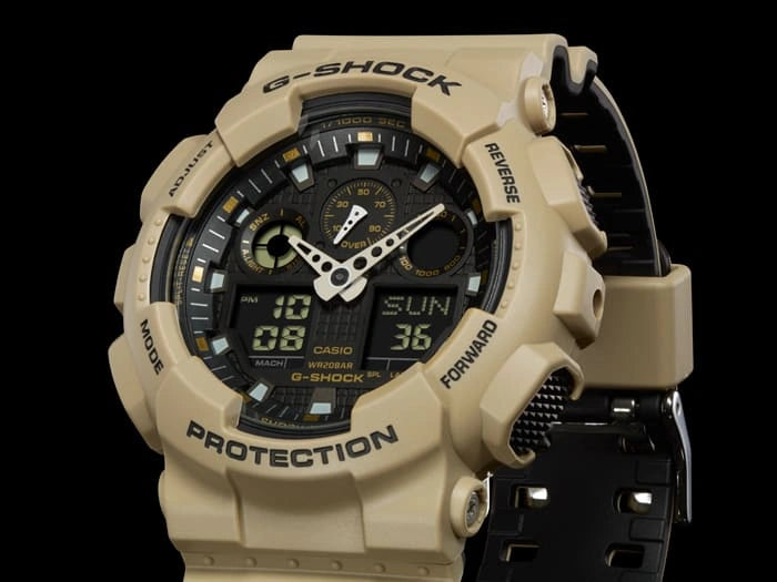 G-SHOCK GA-100L-8A Tan Analog-Digital Watch