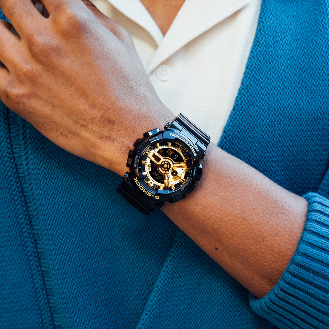 G-SHOCK GA-110GB-1A Black and Gold Analog-Digital Watch