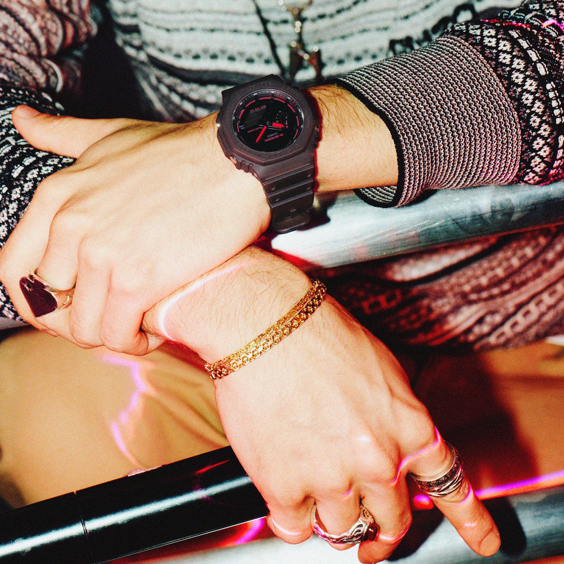 G-SHOCK GA-2100K-5A Transparent Brown, Black and Red Watch