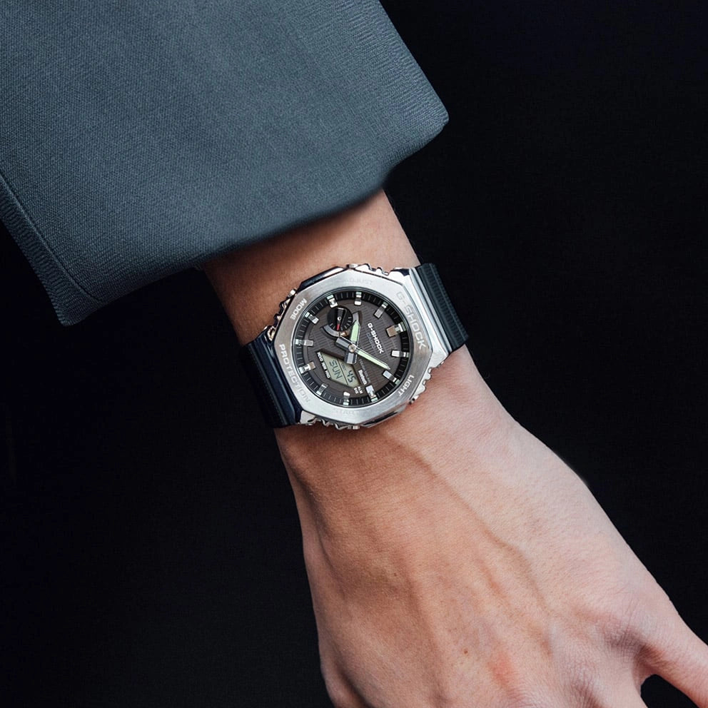 G-SHOCK GBM-2100-1A Silver and Black Analog-Digital Watch