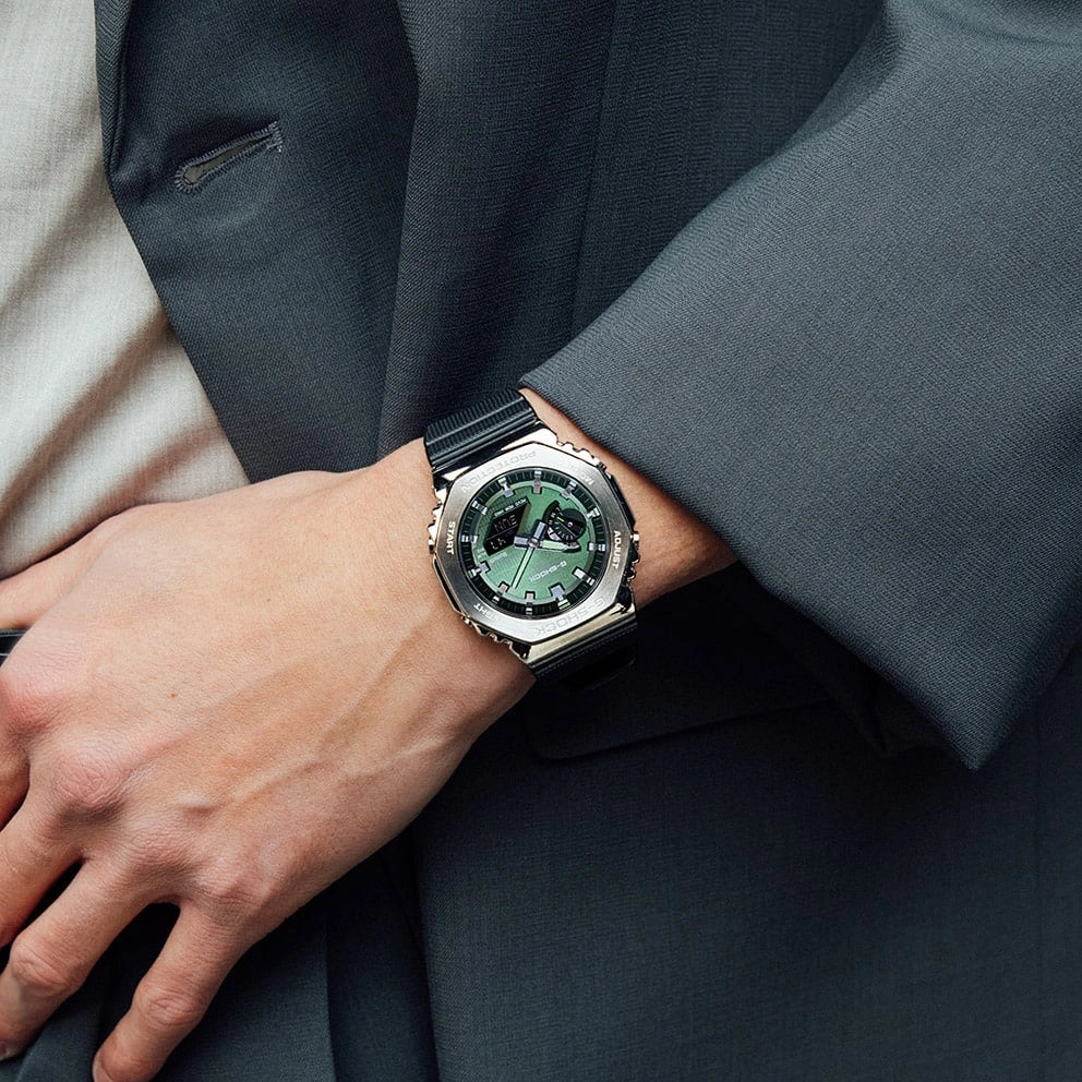 G-SHOCK GBM-2100A-1A3 Silver, Black and Green Analog-Digital Watch