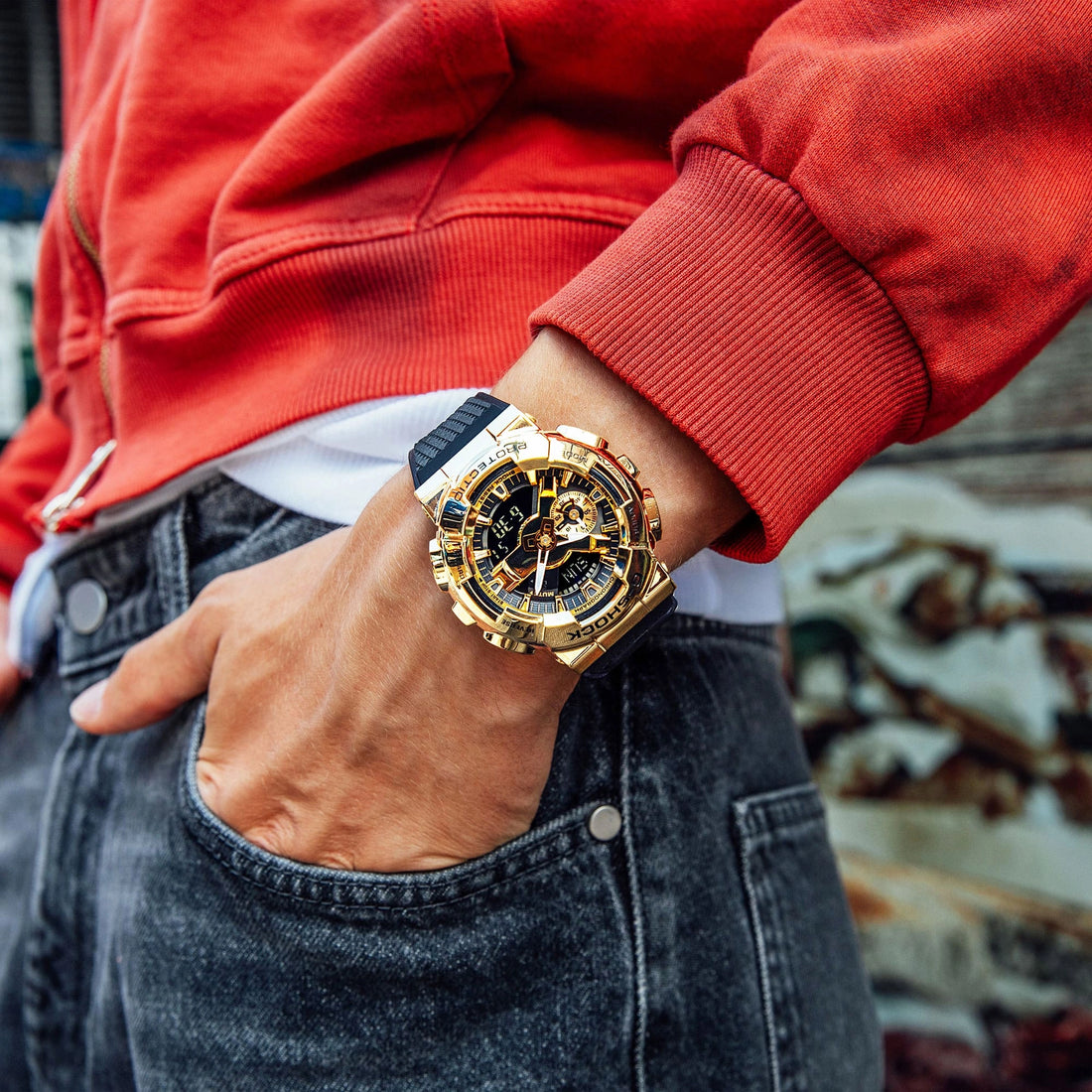 G-SHOCK GM-110G-1A9 Gold and Black Analog-Digital Watch