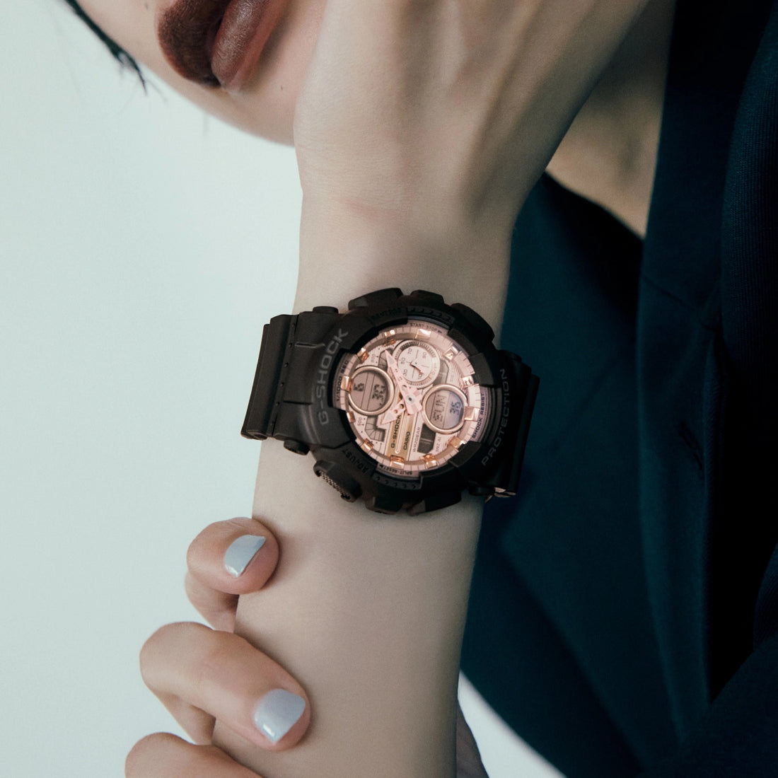 G-SHOCK GMA-S140PG-1A Black and Rose Gold Analog-Digital Watch