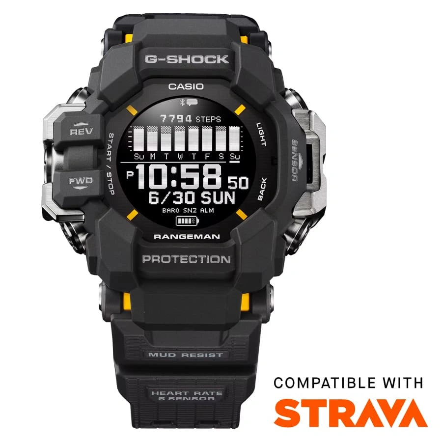G-SHOCK GPR-H1000-1 Black with Yellow Accents Digital Watch