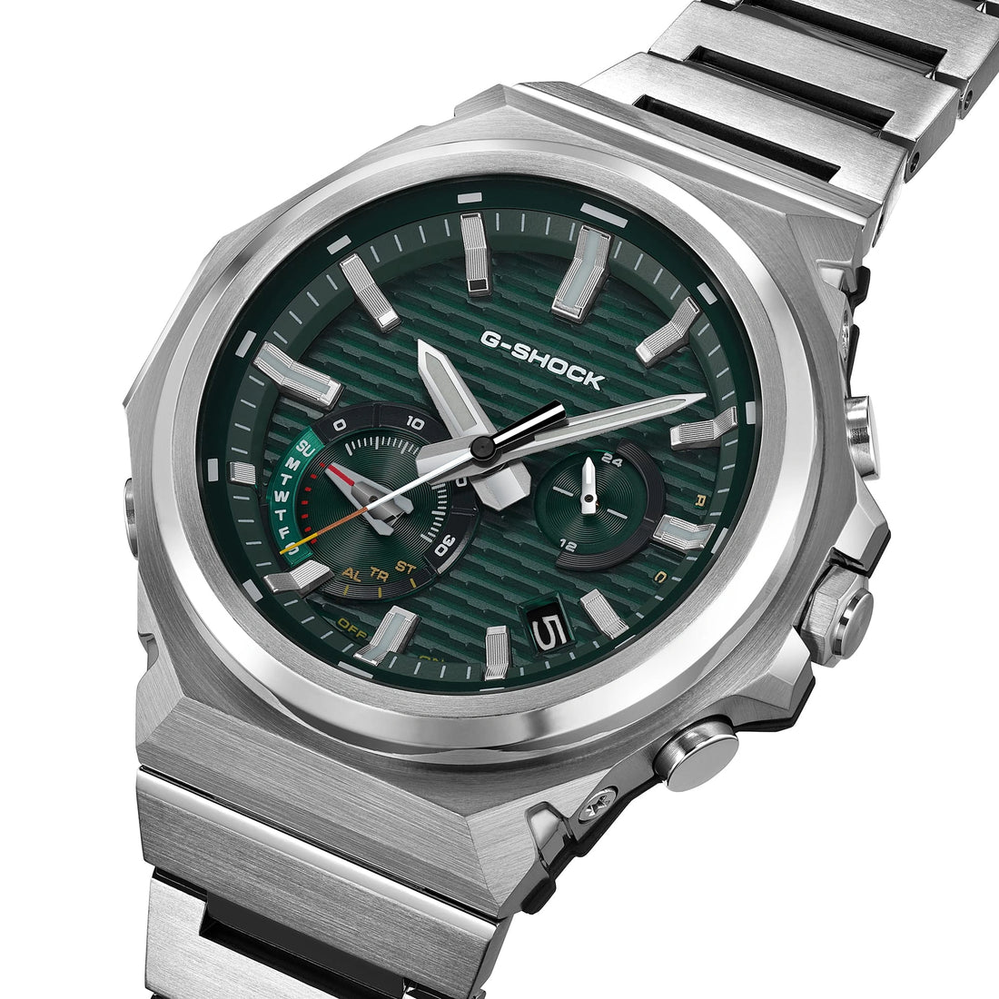 G-SHOCK GST-B1000D-3A Silver and Green Analog Watch