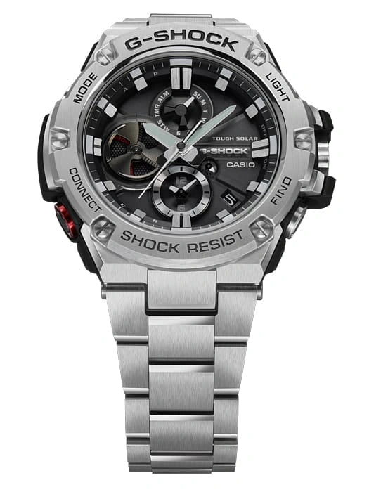 G-SHOCK GST-B100D-1A Silver and Black Analog Watch