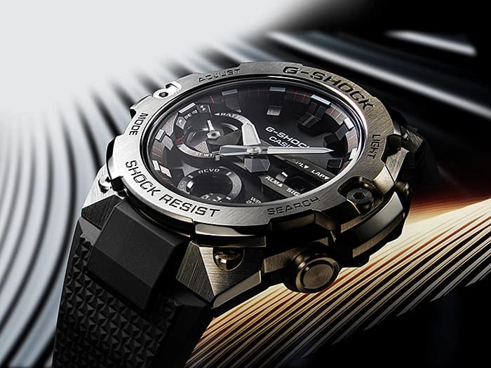 G-SHOCK GST-B400-1A Black and Silver Analog-Digital Watch