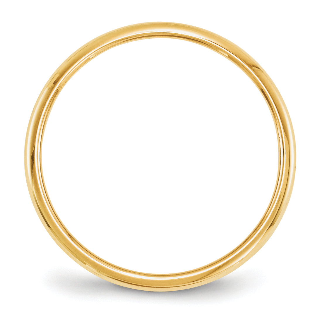 14K Yellow Gold 2mm Half Round Band Size 10.5
