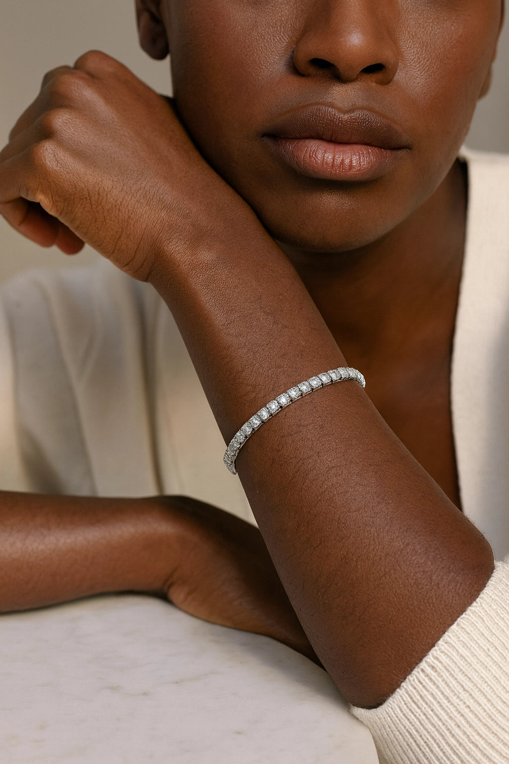 10K White Gold 1.00 ctw Diamond Tennis Bracelet