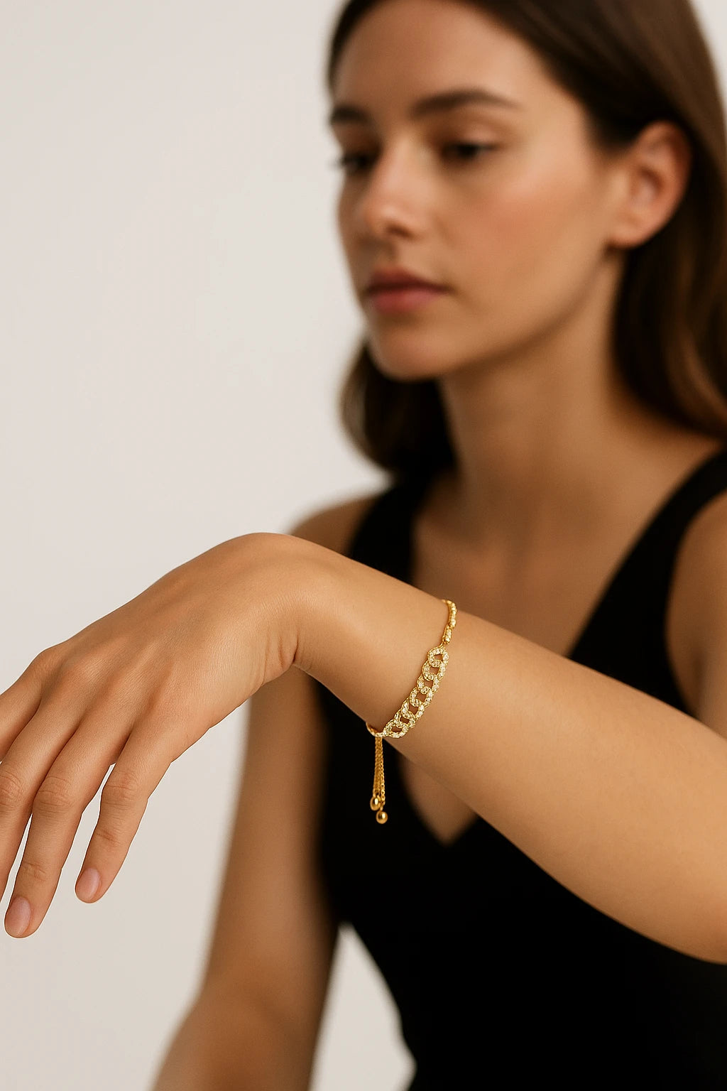 10K Yellow Gold 0.50 ctw Diamond Bolo Bracelet