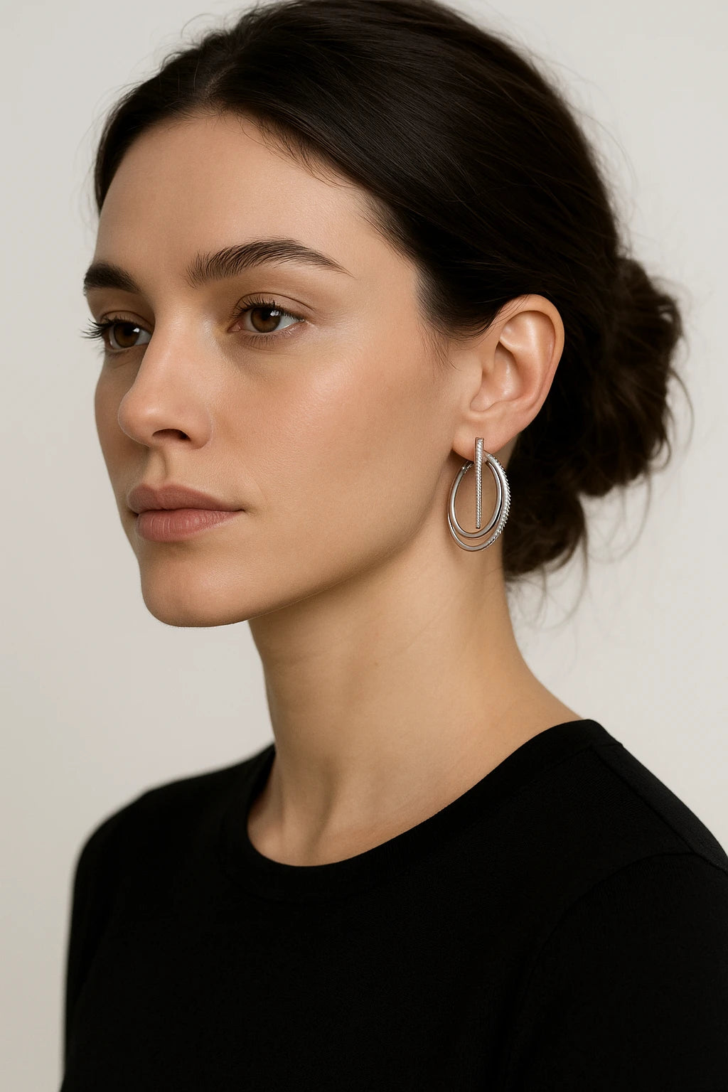 Silver 925 0.16ctw Diamond Earring