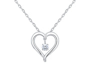 10K White Gold 0.10 CTW Diamond Heart Pendant