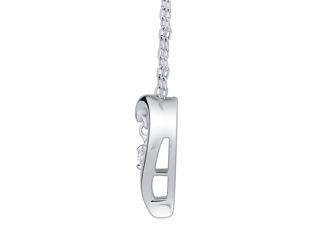 10K White Gold 0.10 ctw Diamond Heart Pendant