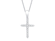 10K White Gold 0.10 CTW Diamond Cross Pendant