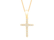 10K Yellow Gold 0.10 CTW Diamond Cross Pendant