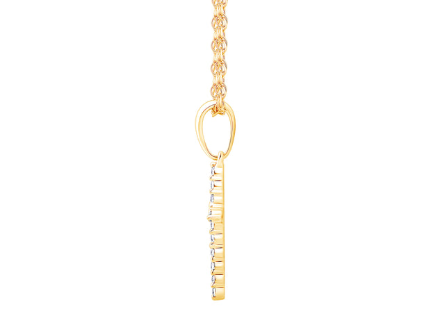 10K Yellow Gold 0.10 CTW Diamond Cross Pendant