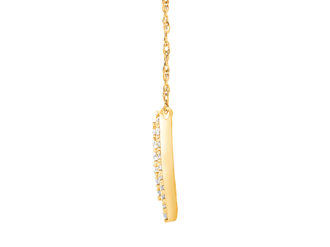14K Yellow Gold 0.27 ctw Diamond Heart Necklace