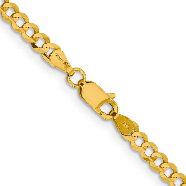 14k 3.7mm 22in Lightweight Flat Cuban Chain