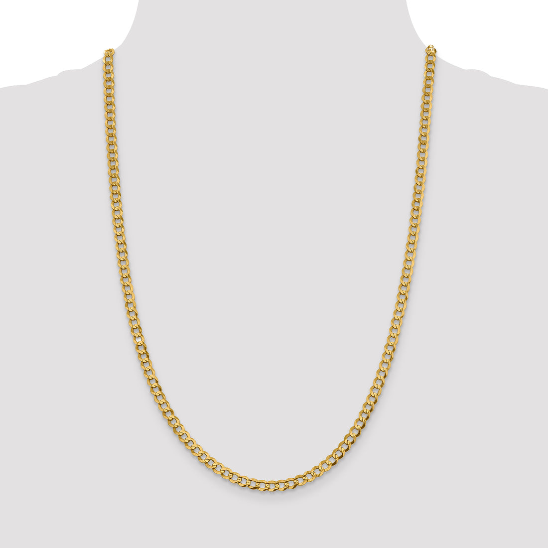 14K 4.7mm 16In Lightweight Flat Cuban Chain