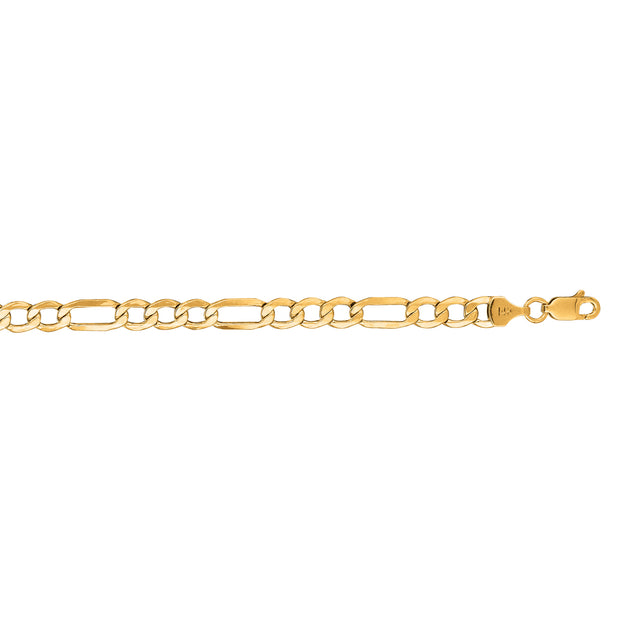 14K Gold 5.6mm 24in Lite Figaro Chain
