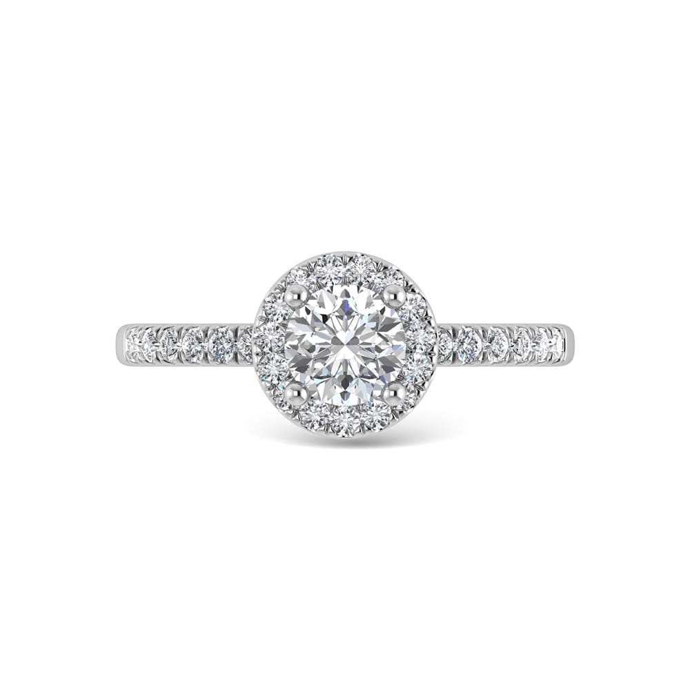 14K White Gold Lab-Grown Diamond 1.75 ctw Round Engagement Ring