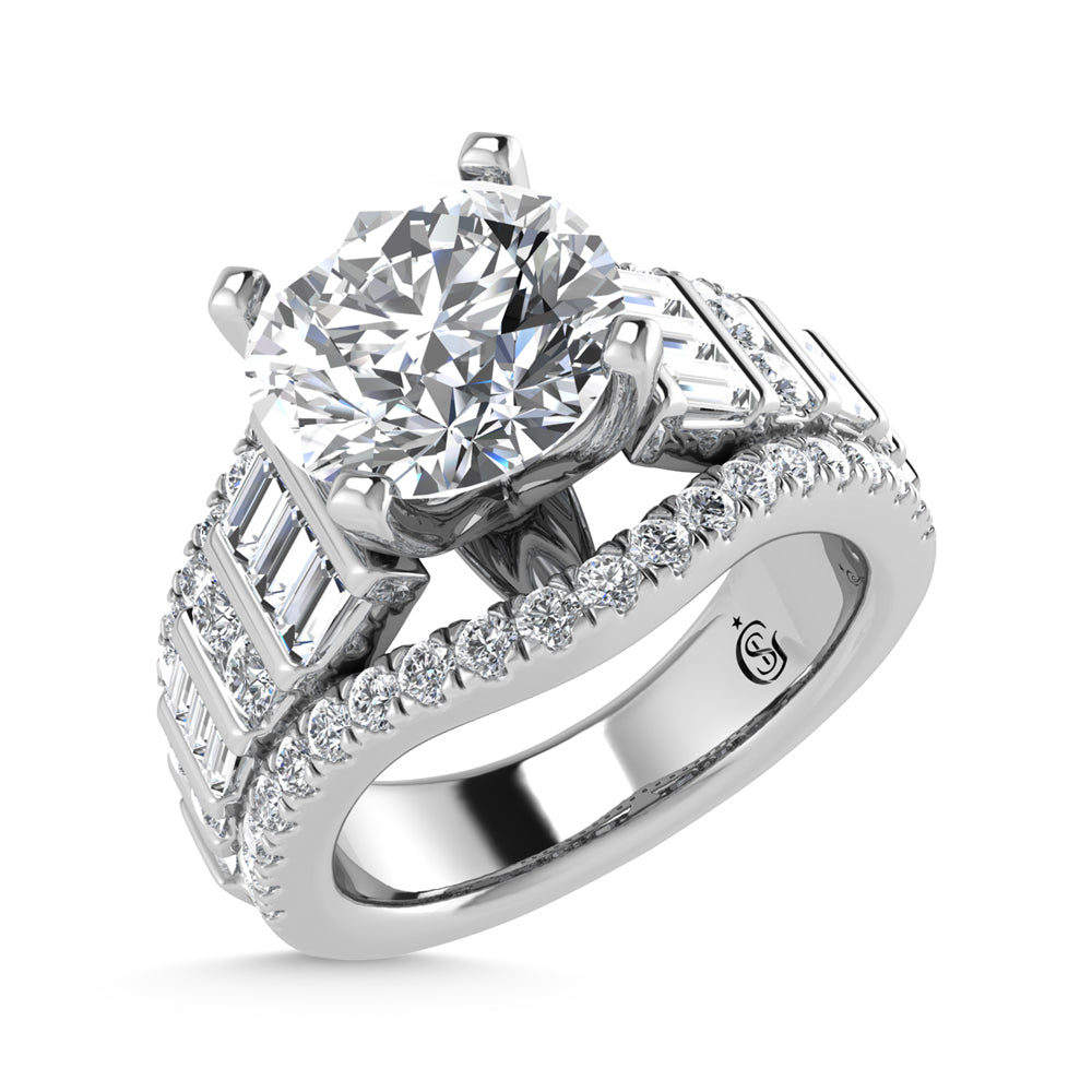 14K White Gold Lab-Grown Diamond 4.25 ctw Round Engagement Ring