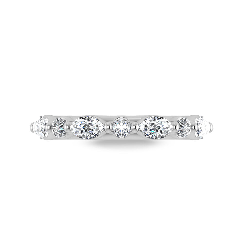14K White Gold Lab-Grown Diamond 0.52 ctw Wedding Ladies Band