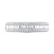 14K White Gold Lab-Grown Diamond 1/2 Ctw Baguette Wedding Band