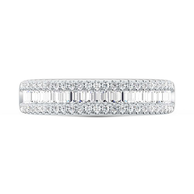 14K White Gold Lab-Grown Diamond 1/2 Ctw Baguette Wedding Band
