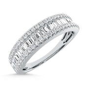 14K White Gold Lab-Grown Diamond 1/2 Ctw Baguette Wedding Band