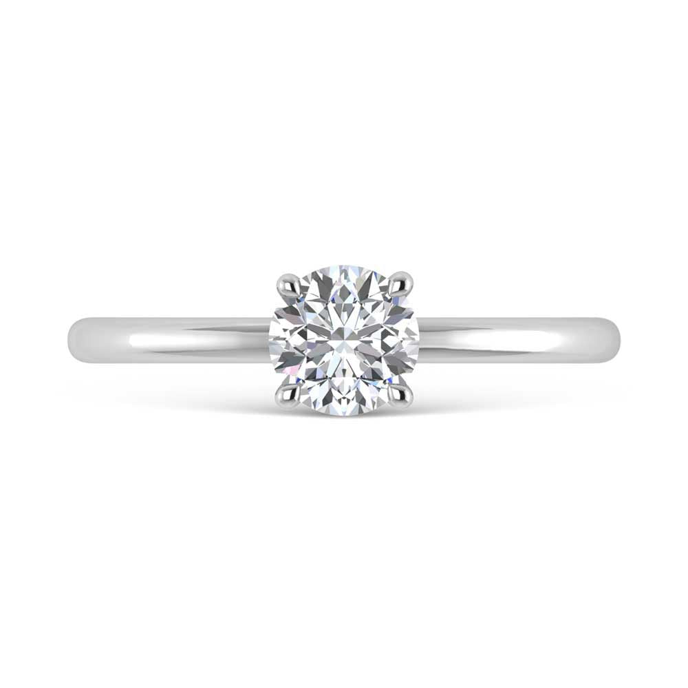14K White Gold Lab-Grown Diamond 1.05 ctw Round Engagement Ring