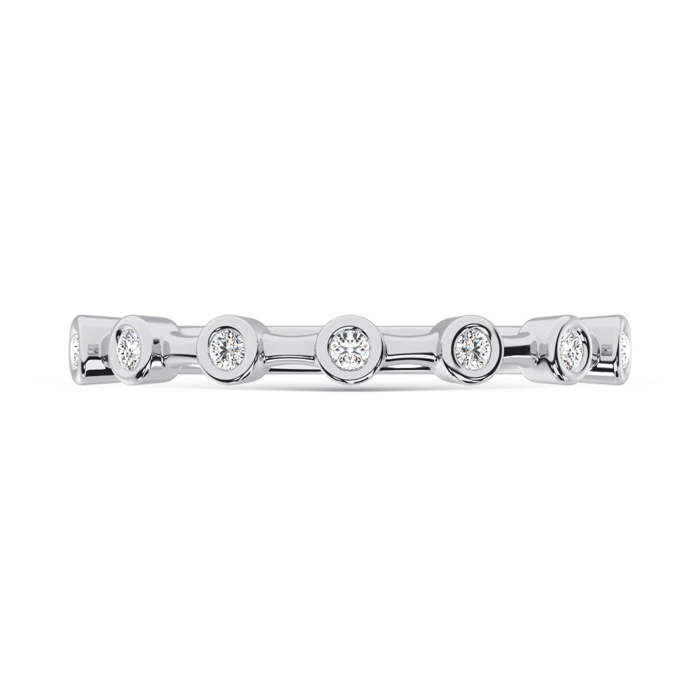 10K White Gold Lab-Grown Diamond 0.09 ctw Ladies Band