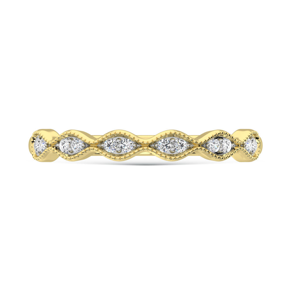 10K Yellow Gold Lab-Grown Diamond 0.10 ctw Ladies Band