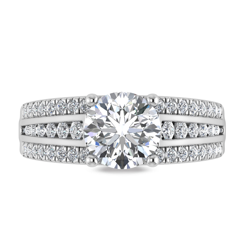 10K White Gold Lab-Grown Diamond 1.5 ctw Round Engagement Ring