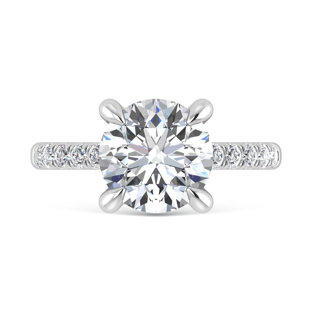 14K White Gold Round Lab-Grown Diamond 2.33 ctw Engagement Ring