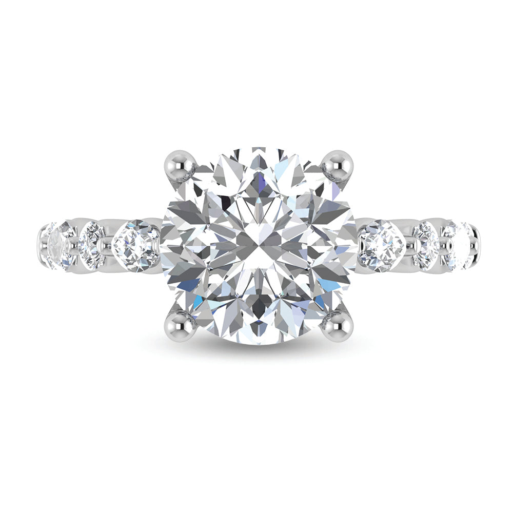 14K White Gold 3.57 ctw Lab-Grown Round Diamond Engagement Ring