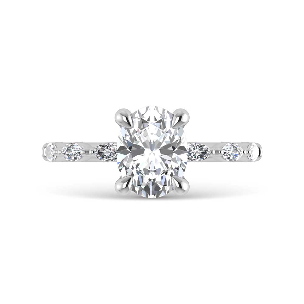 14K White Gold Lab-Grown Round Diamond 2.25 ctw Engagement Ring