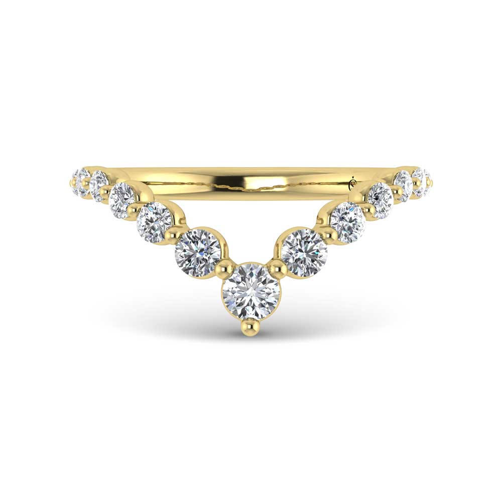 14K Yellow Gold Lab-Grown Diamond 0.53 ctw Chevron Ladies Band