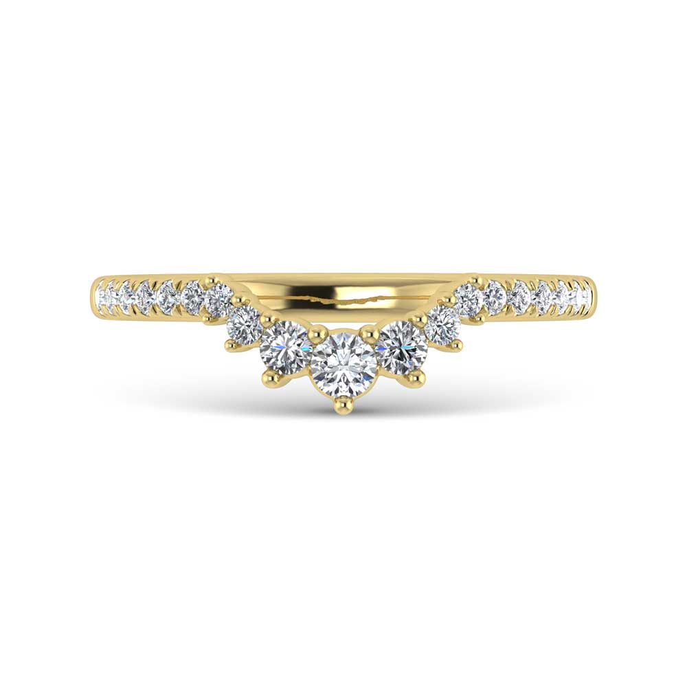 14K Yellow Gold Lab-Grown Diamond 0.26 ctw Chevron Ladies Band