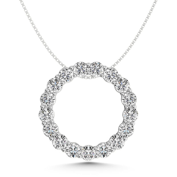 14K White Gold Lab-Grown Diamond 1 Ctw Fashion Pendant