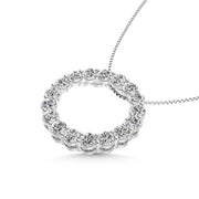 14K White Gold Lab-Grown Diamond 1 Ctw Fashion Pendant