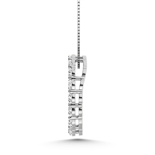 14K White Gold Lab-Grown Diamond 1 Ctw Fashion Pendant