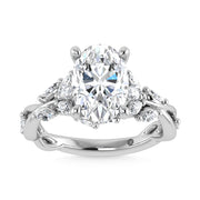 14K White Gold Lab-Grown Diamond 3.5 ctw Marquise and Oval Engagement Ring