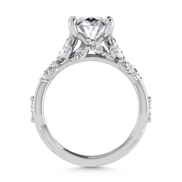 14K White Gold Lab-Grown Diamond 3.5 ctw Marquise and Oval Engagement Ring