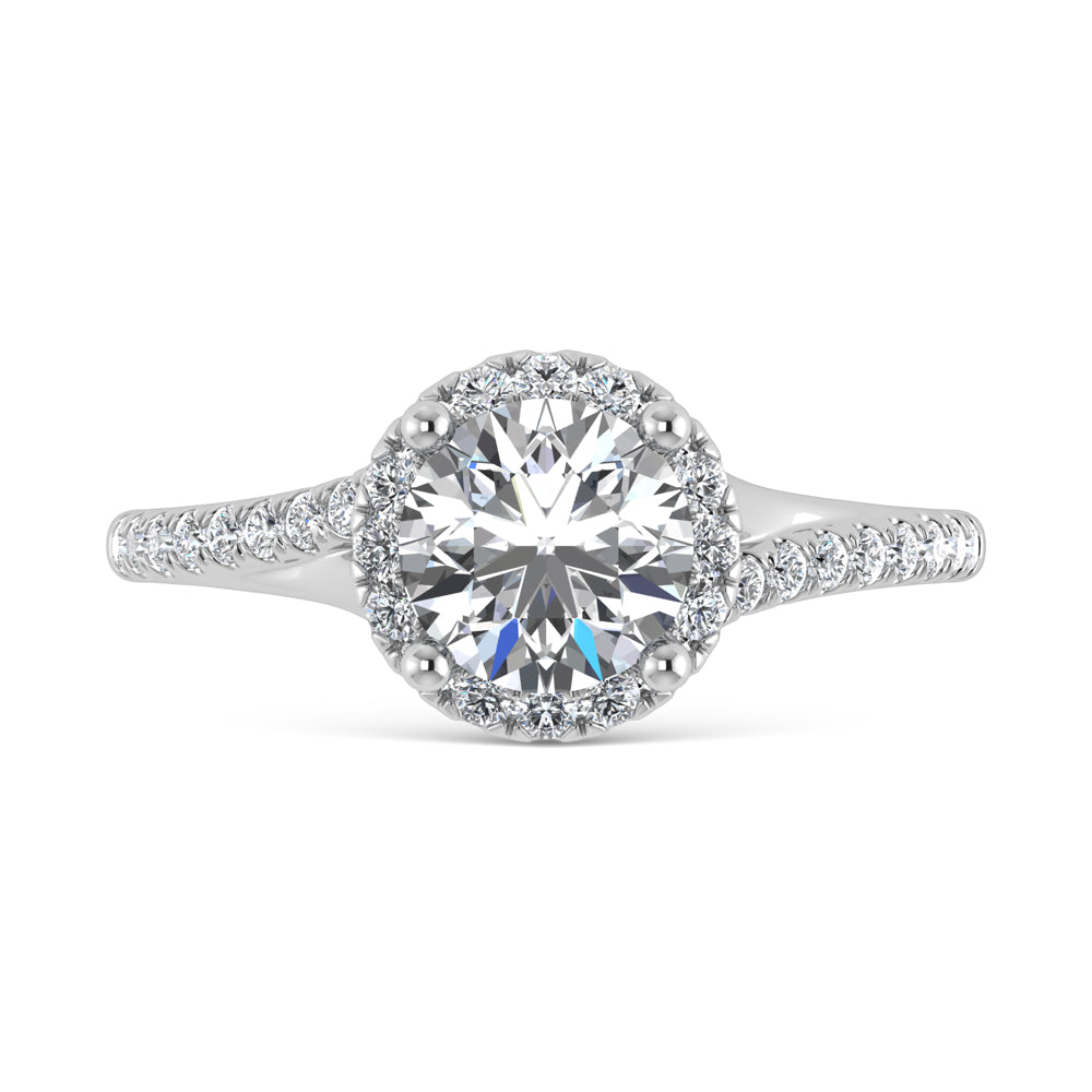 10K White Gold Lab-Grown Round Diamond 1.26 ctw Engagement Ring
