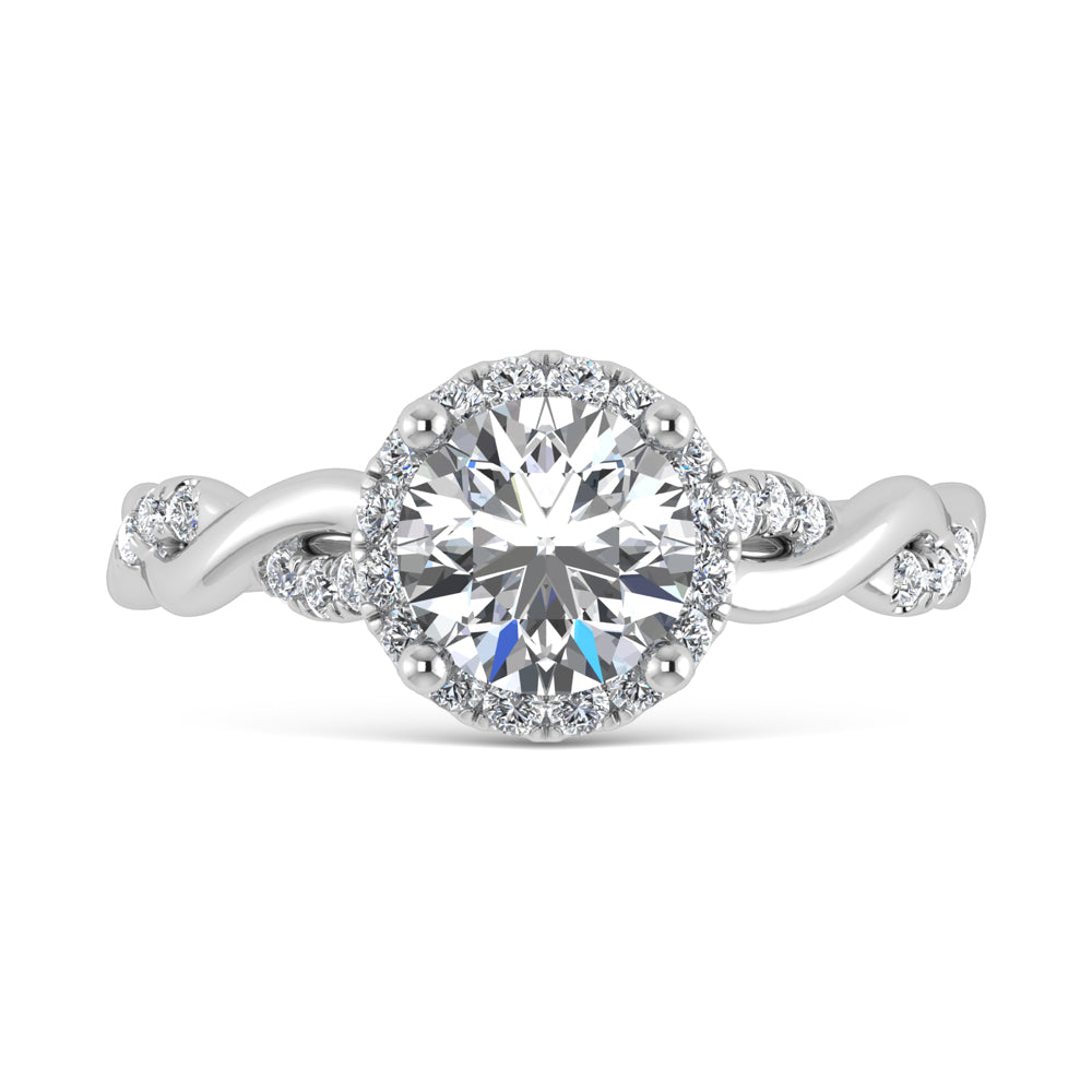 10K White Gold Lab-Grown Diamond Round 1.26 ctw Engagement Ring